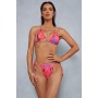 Firey Floral Crinkle Printed Triangle Bikini Set