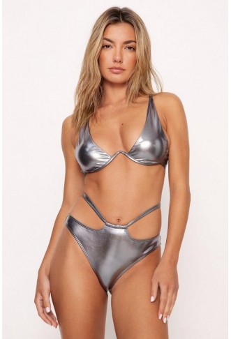 Metallic Underwire Strappy...
