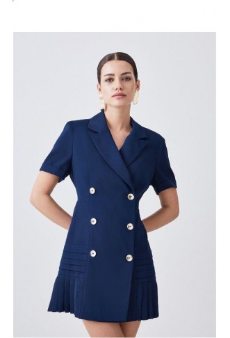 Petite Pleated Button...