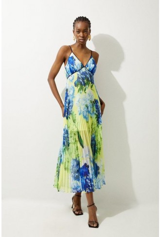 Floral Pleated Crinkle...