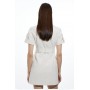 Tailored Cotton Stretch Pocketed Belted Tailored Mini Shirt Dress