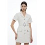 Tailored Cotton Stretch Pocketed Belted Tailored Mini Shirt Dress