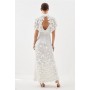 Petite Crystal Applique Angel Sleeve Woven Maxi Dress