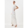 Petite Crystal Applique Angel Sleeve Woven Maxi Dress