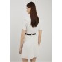 Soft Tailored Belted Mini Shirt Dress