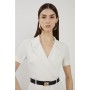 Soft Tailored Belted Mini Shirt Dress