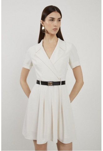 Soft Tailored Belted Mini...