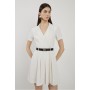 Soft Tailored Belted Mini Shirt Dress