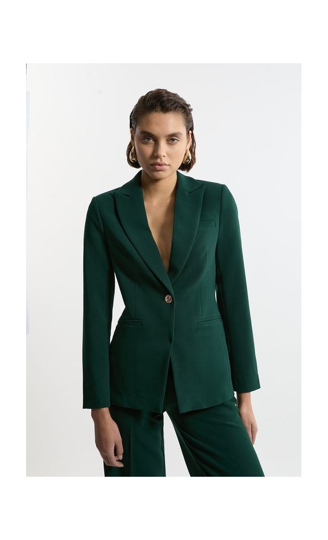 Compact Stretch Essential Single Breasted Tailored Blazer