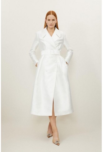 Petite Satin Twill Tailored...