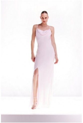 Ooto Viscose Satin Draped Strappy Woven Maxi