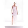 Ooto Viscose Satin Draped Strappy Woven Maxi