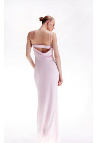 Ooto Viscose Satin Draped Strappy Woven Maxi