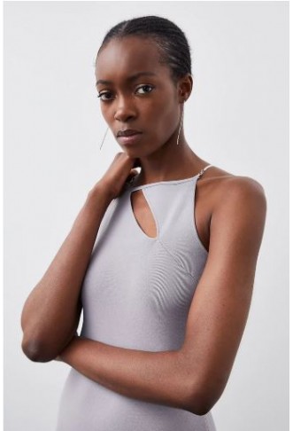 Chain Detail Knit Midaxi Dress