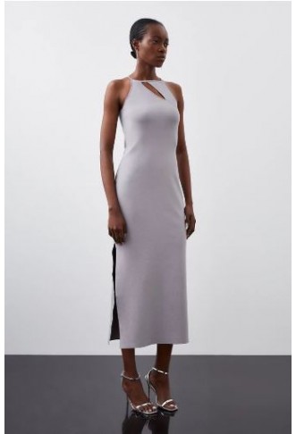 Chain Detail Knit Midaxi Dress