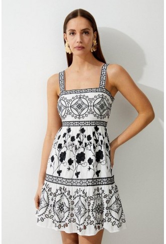 Floral & Geo Embroidered...