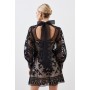 Petite Baroque Applique Woven Mini Dress