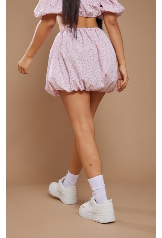 Petite Pink Ditsy Mini Skirt