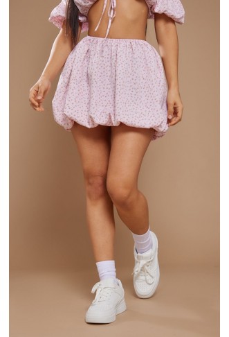 Petite Pink Ditsy Mini Skirt
