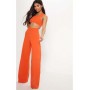 Orange Crepe Cut Out Jumpsuit