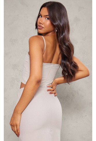 Stone Woven Straight Neck Cami Top