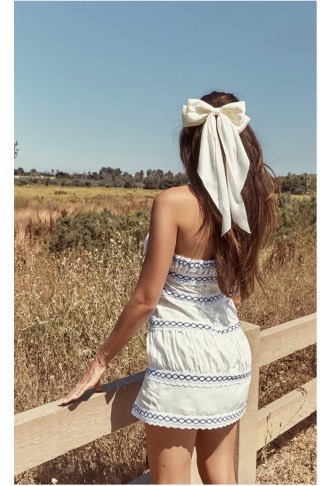 White Embroidery Detail Halter Neck Skort Playsuit