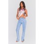 Multi Soft Touch Printed Pointed Hem Crop Top