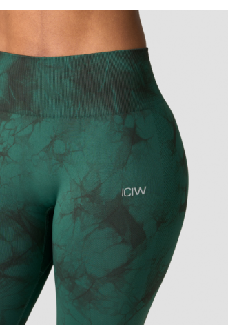 Define Seamless Tie Dye Tights Hunter Green