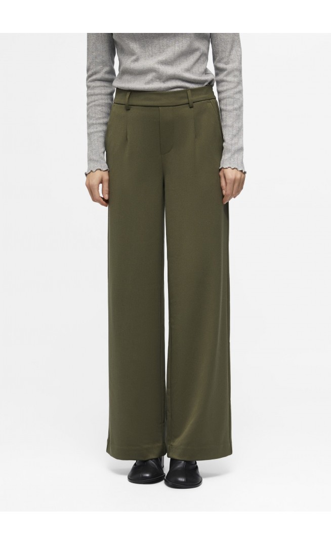 OBJLISA WIDE - Trousers - ivy green