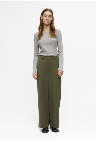 OBJLISA WIDE - Trousers - ivy green