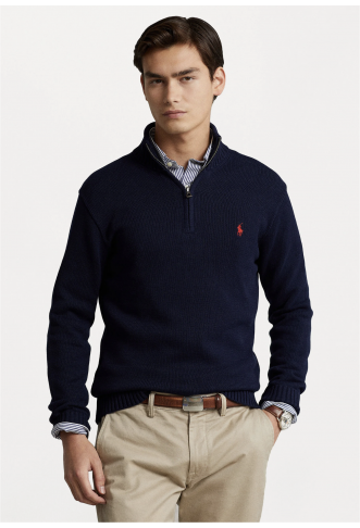COTTON QUARTER ZIP SWEATER...