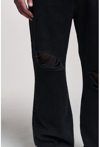ANDUIN RIPPED BAGGY - Baggy Jeans - washed black