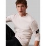 Men's Ecru Badge Waffle Ls Tee Calvin Klein