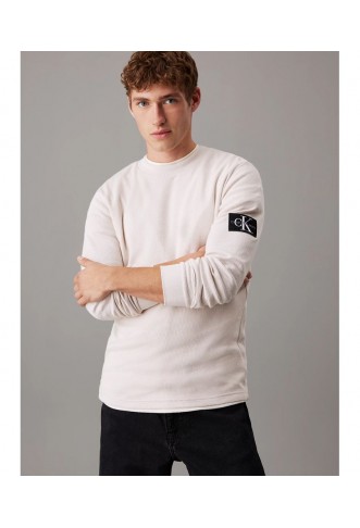 Men's Ecru Badge Waffle Ls...