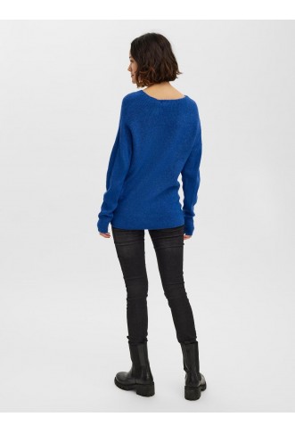 VMCREWLEFILE LS V-NECK BLOUSE NOOS