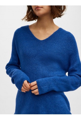 VMCREWLEFILE LS V-NECK BLOUSE NOOS