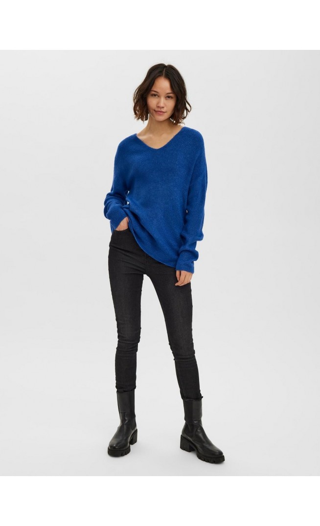 VMCREWLEFILE LS V-NECK BLOUSE NOOS