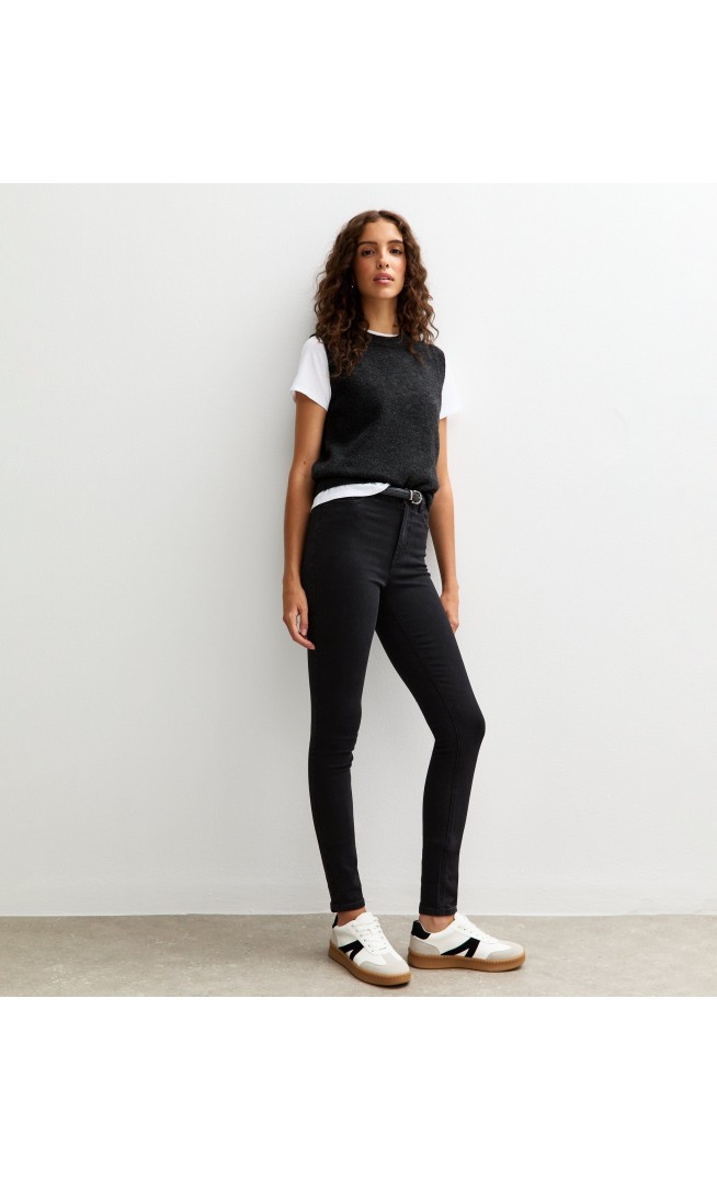 Tall Washed Black Mid Rise Amie