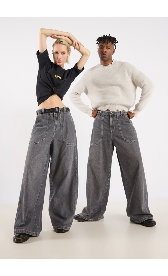 UNISEX - Baggy Jeans - grey denim
