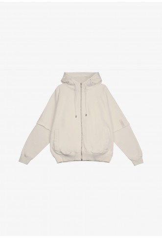 KLARA ZIP JACKET - Zip-up sweatshirt - washed warm white