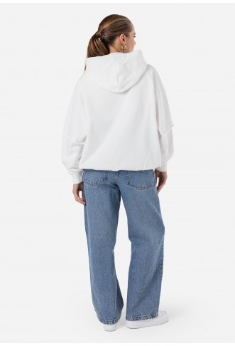 KLARA ZIP JACKET - Zip-up sweatshirt - washed warm white