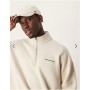 Abercrombie & Fitch timeless logo half zip sweatshirt in cream