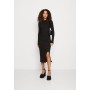 CIRC LONG SLEEVES MIDI HIGH SLIT DRESS - Jumper dress - black