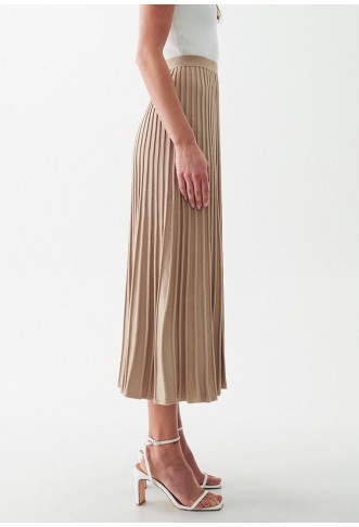 CYRUS - Pleated skirt - camel