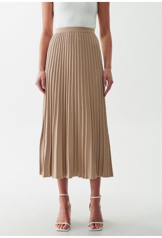 CYRUS - Pleated skirt - camel