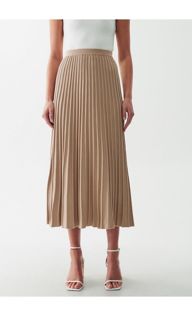 CYRUS - Pleated skirt - camel