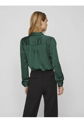 VILA - VIELLETTE SATIN L/S SHIRT - NOOS