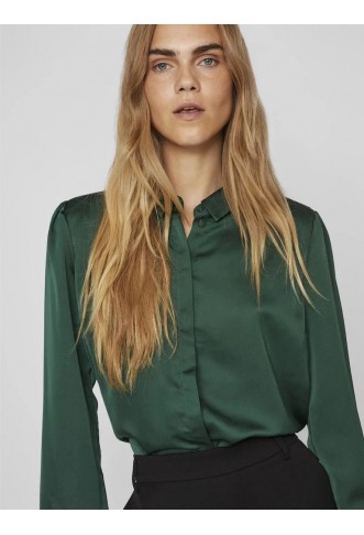 VILA - VIELLETTE SATIN L/S SHIRT - NOOS