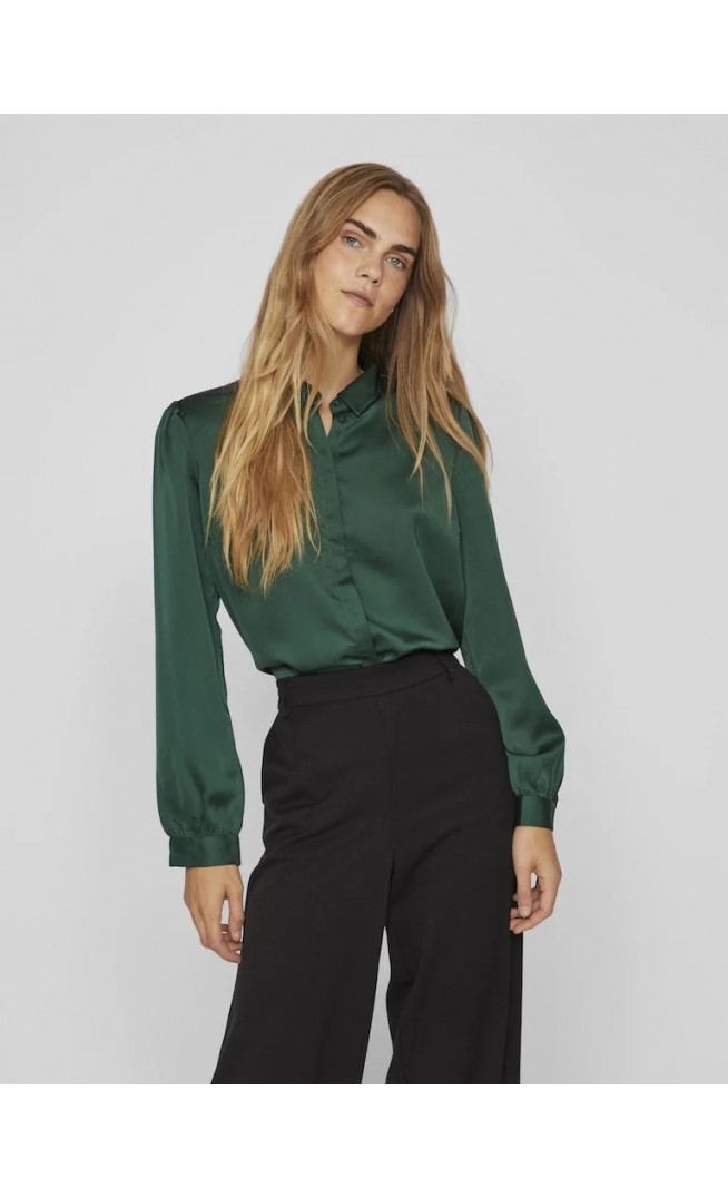 VILA - VIELLETTE SATIN L/S SHIRT - NOOS