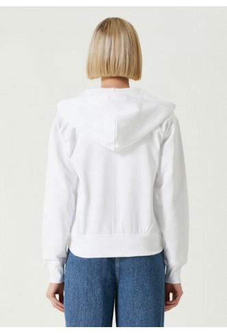 White Zippered Hoodie